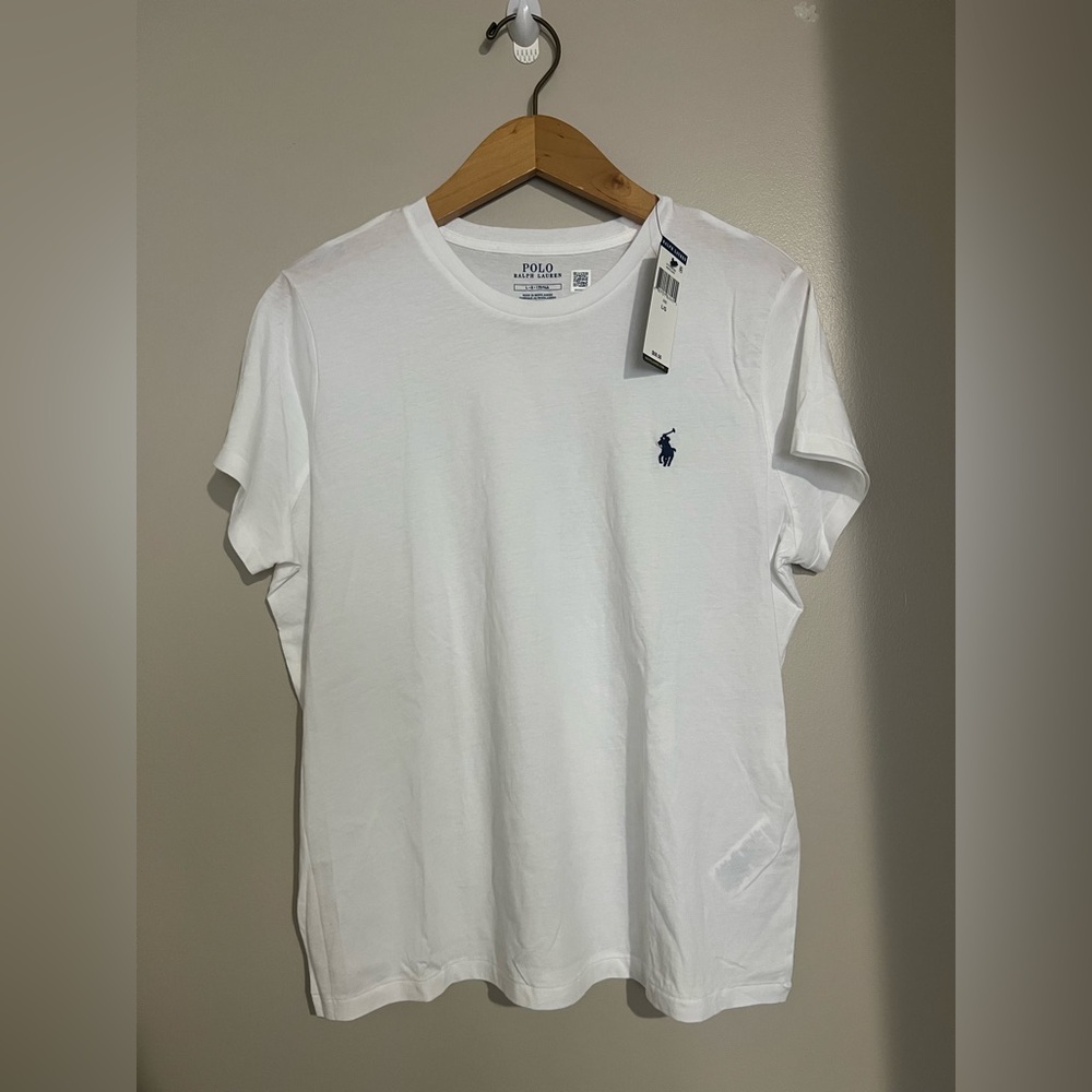 Polo by Ralph Lauren women's White Tee with Blue Logo